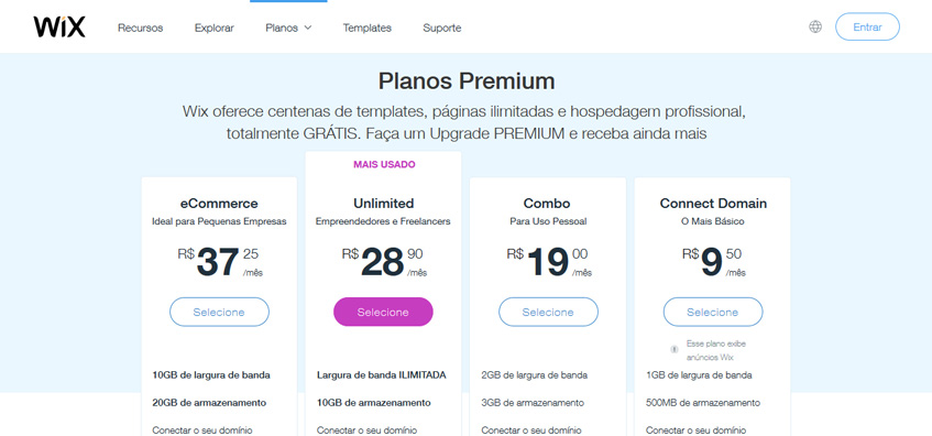 Planos E Precos Do Wix