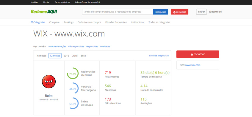 Wix E Bom Reclame Aqui